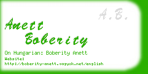 anett boberity business card